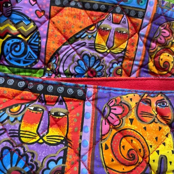 VTG LAUREL BURCH CATS CROSSBODY SHOULDER BAG QUILTED FOLK ART CAT LOVERS KAWAII - Picture 11 of 16